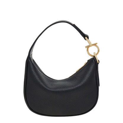 Black Top Zip Fastening Shoulder Bag - Image 2