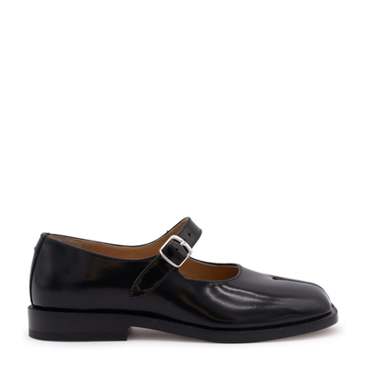 Black Leather Tabi Mary-Jane Shoes - Image 1