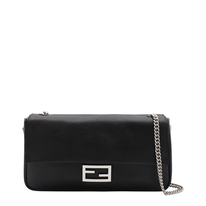 Baguette Chain Large 
Black Calfskin Leather Bag - Image 5