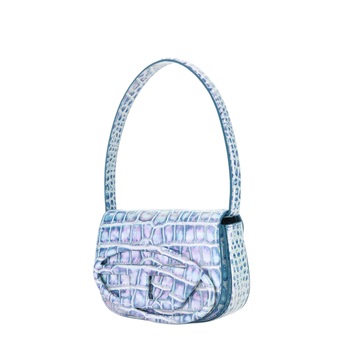 1DR Shoulder Bag Medium Polyurethane - Clear Blue - Image 2
