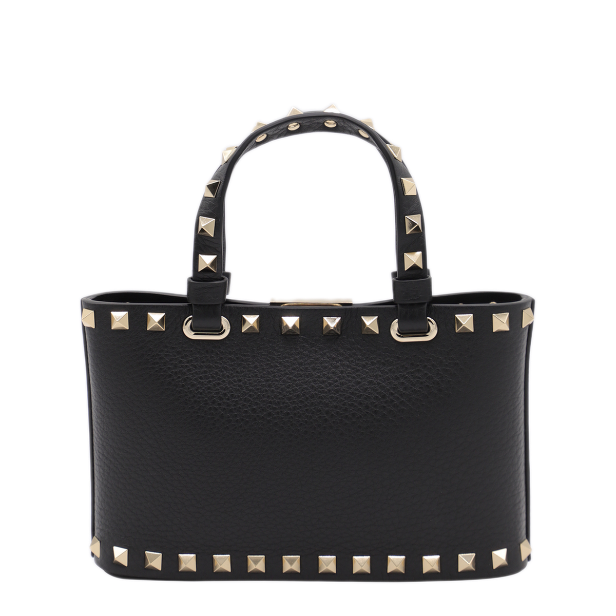 Rockstud Mini Calfskin Shopping Bag - Black - Image 6