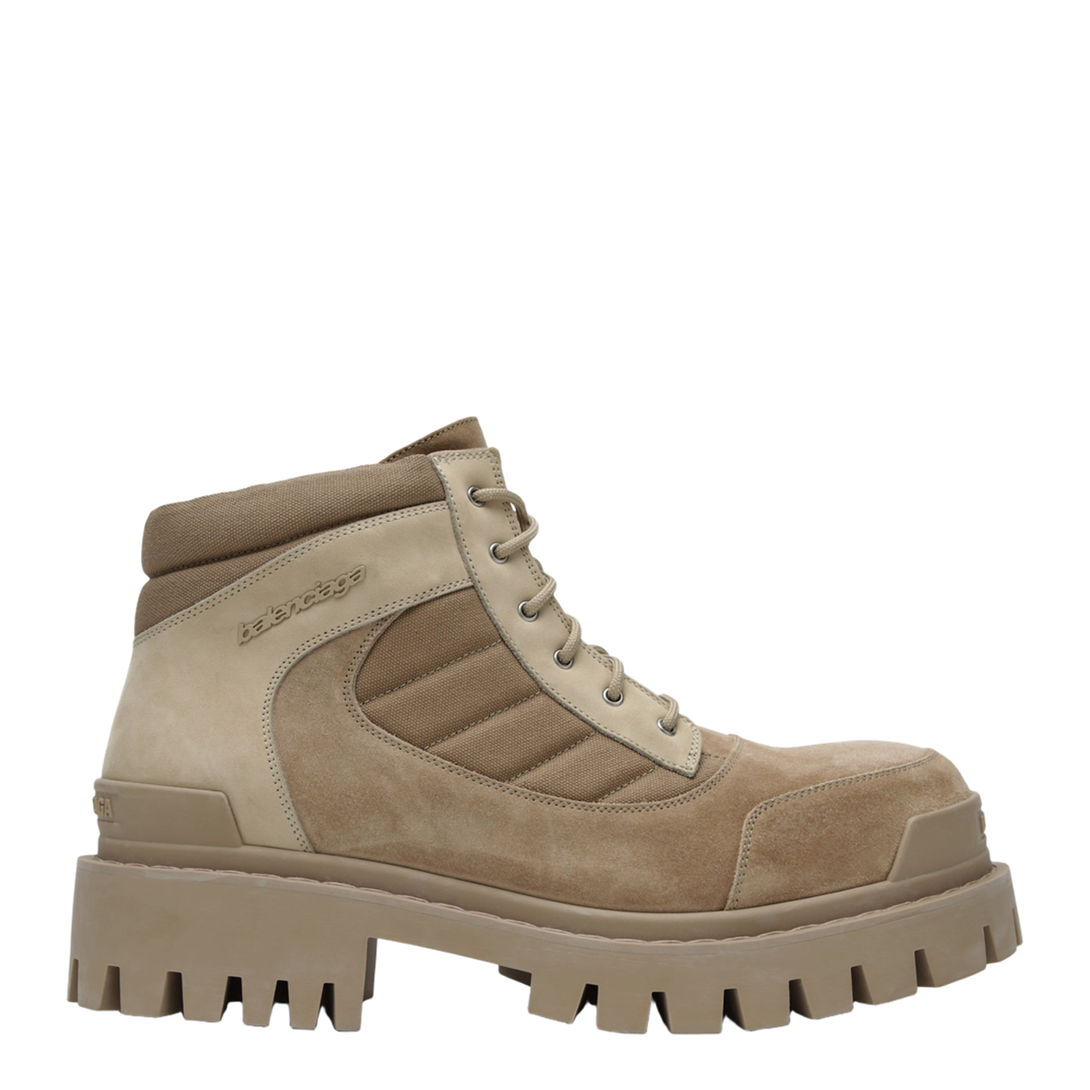 Sand-colored Nubuck Combat Strike Boots - Image 1