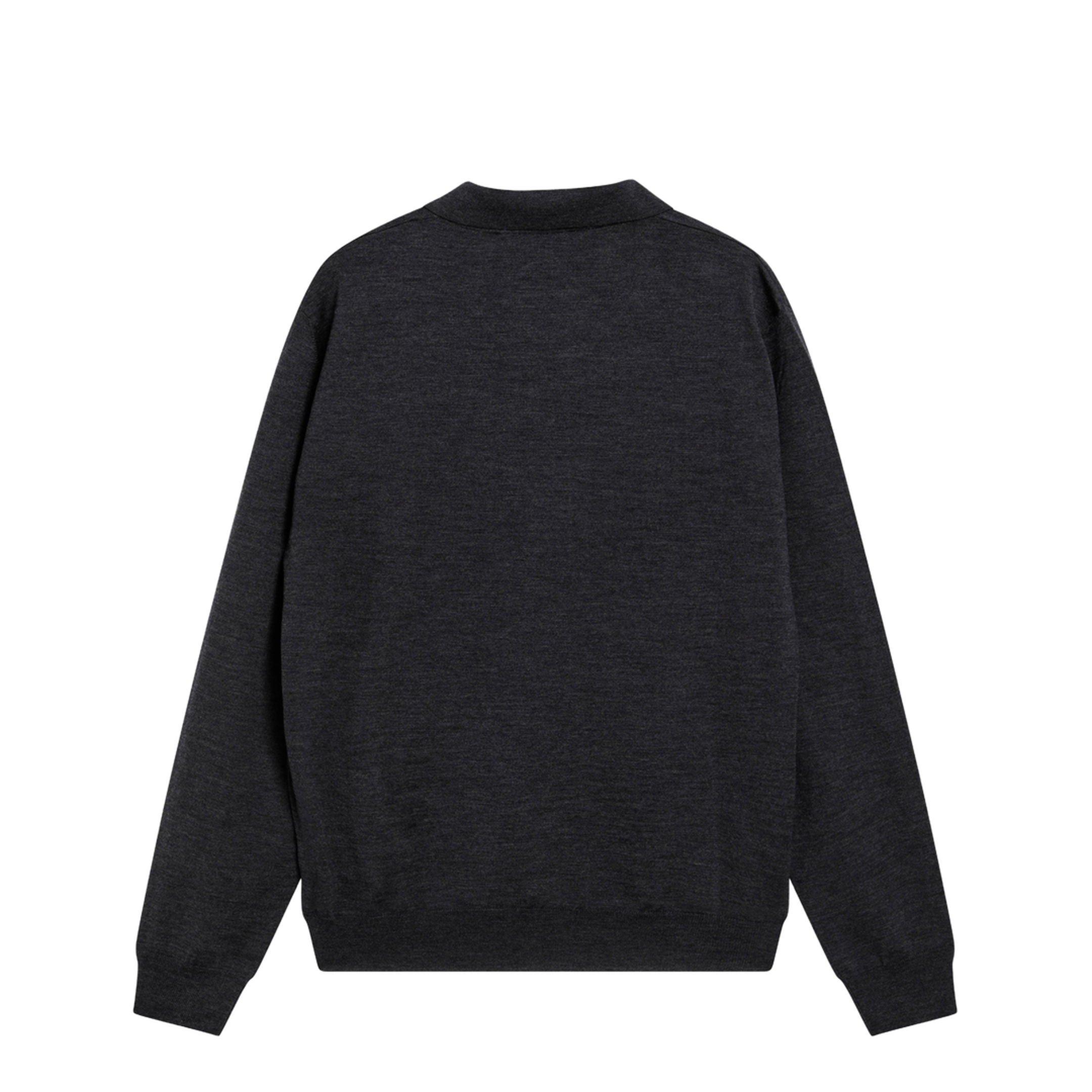 Charcoal Wool Polo Shirt - Image 2