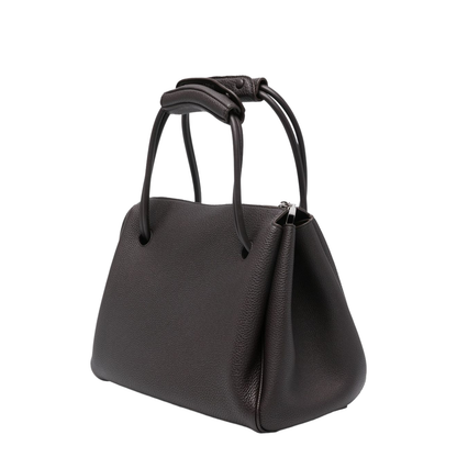 Madrid Medium Leather Handbag Dark Ebony - Image 5