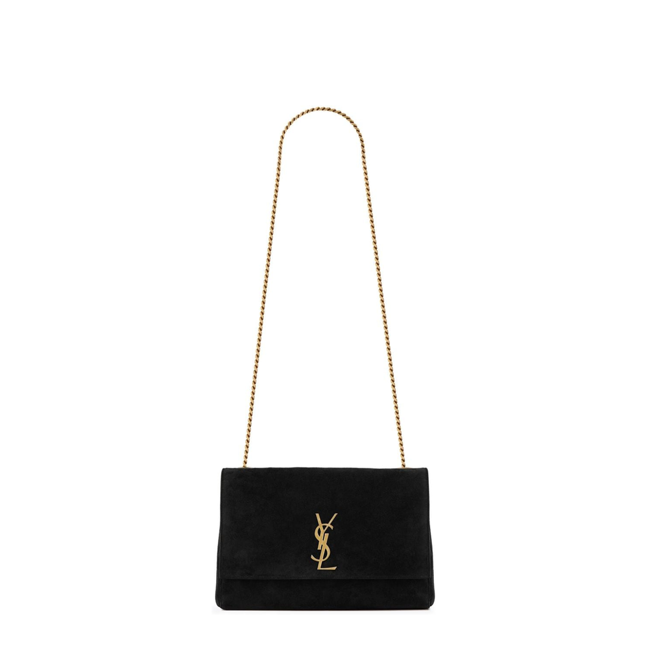 Kate Medium Suede Shoulder Bags - Black - Image 1
