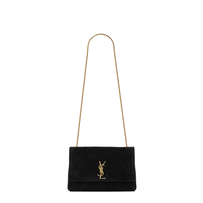 Kate Medium Suede Shoulder Bags - Black - Image 1