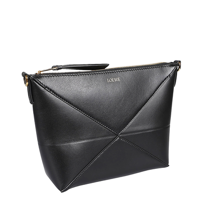 Puzzle Fold Leather Pouch - Black - Image 2