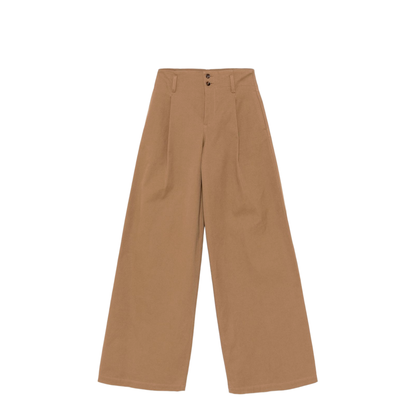 High-rise wide-leg pants in cotton canvas - Image 1