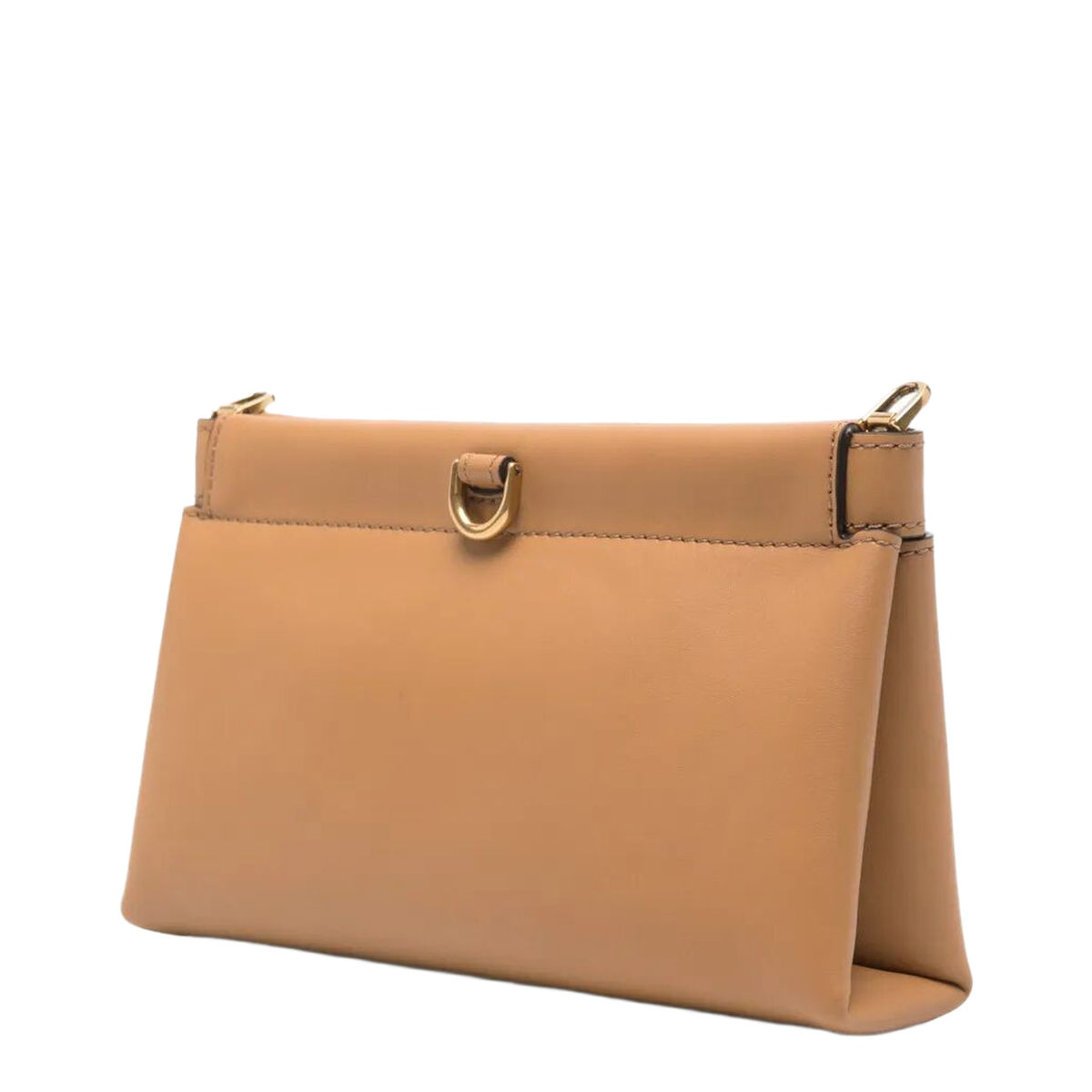 Talk Leather Clutch with Chain Shoulder Strap - Neutrals - Image 3