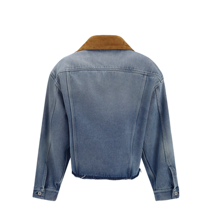 Washed Denim and Suede Jacket - Image 2