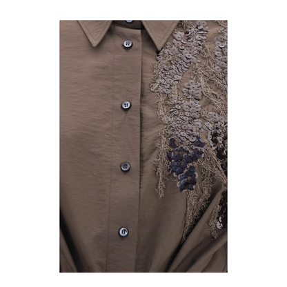 Sequined Shirt Dress with Belt - Image 3
