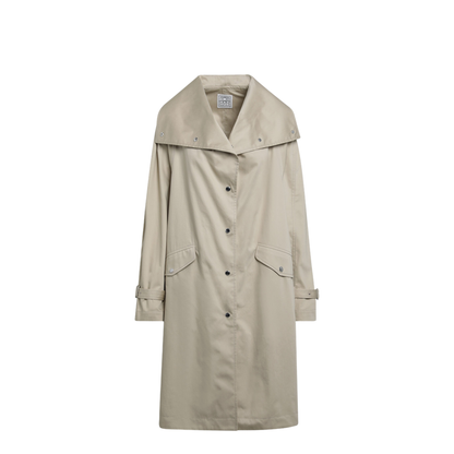 Oversize Organic Cotton Trench Coat in Beige - Image 1