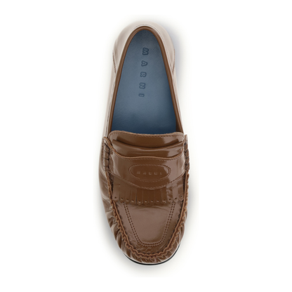 Leather Loafers with Tassels and Foldable Heel - Image 4