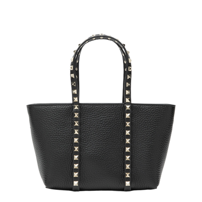 Rockstud Small Calfskin Shopping Bag - Black - Image 2