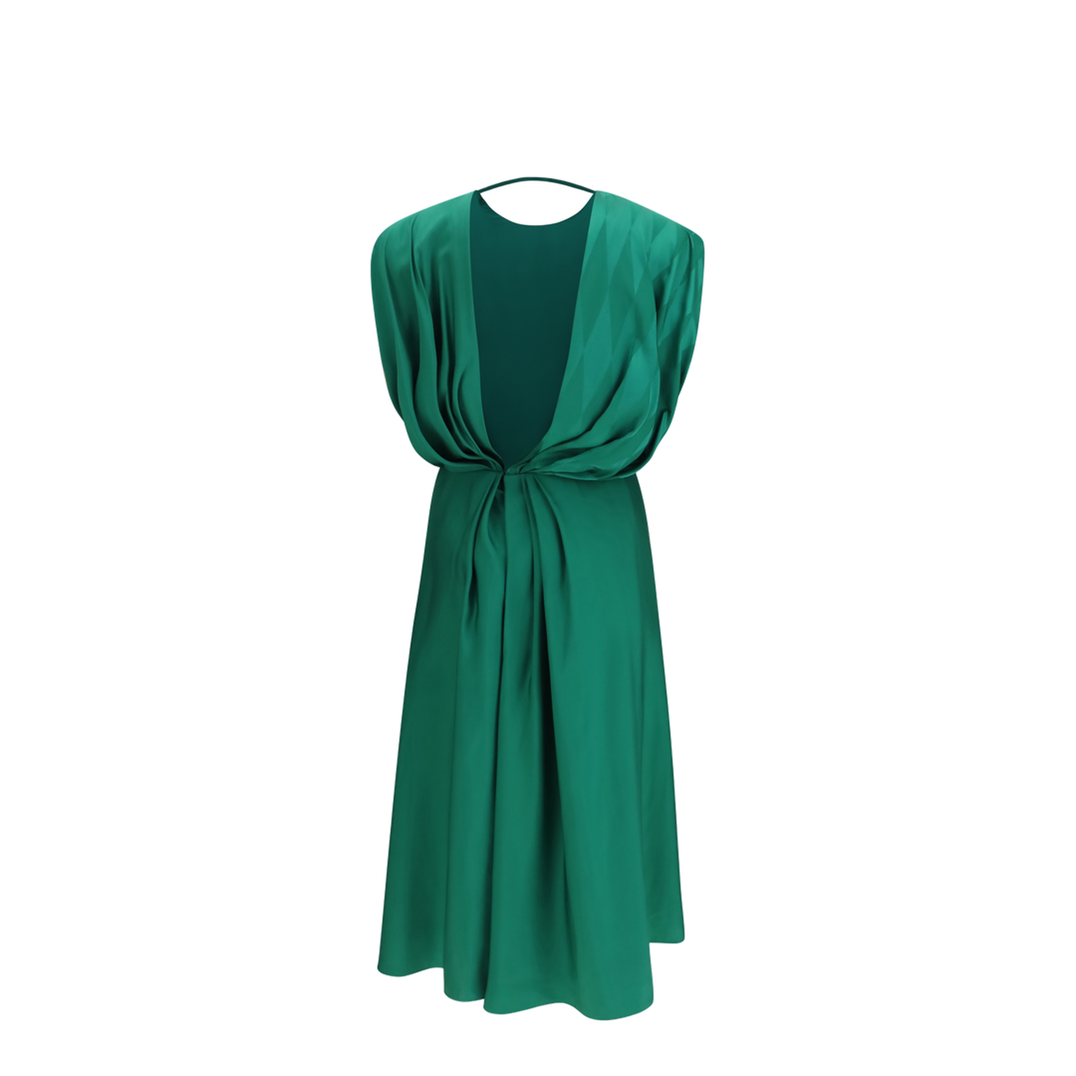 Midi Silk Dress with Twist Detail - Image 2