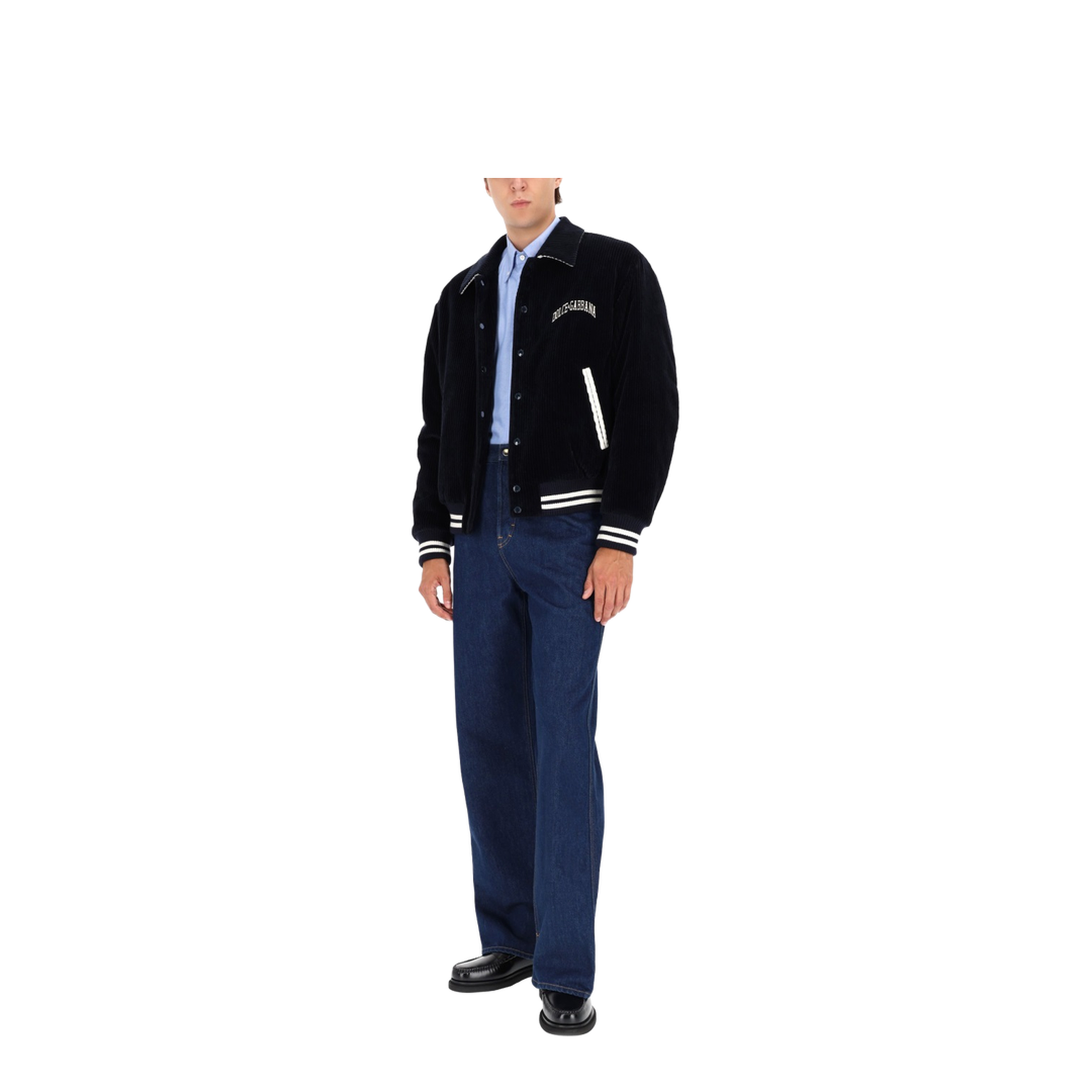 Navy Corduroy Varsity Bomber - Image 2