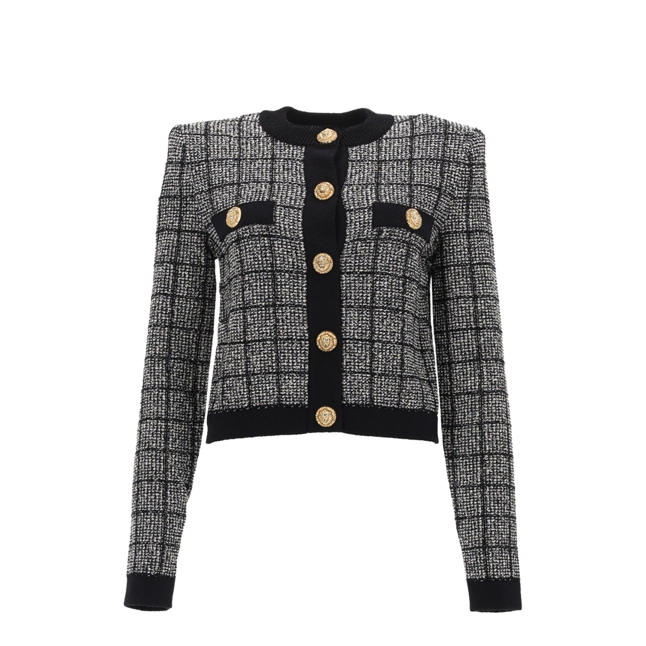 Knitted Sweater Black Grey - Image 1