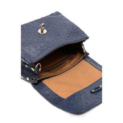 Postina Baby Cactus Leather Top Handle Bag - Blue Soffio di Vetro - Image 3