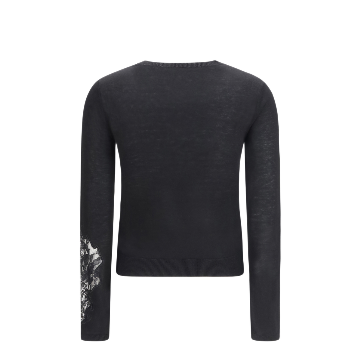 Wool Sweater With Lace Inserts - Image 2