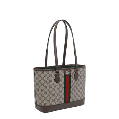 Ophidia Medium Tote Bag in Beige and Brown GG Fabric - Image 2