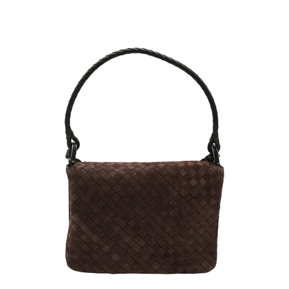 Intrecciato Suede Shoulder Bags - Brown - Image 3