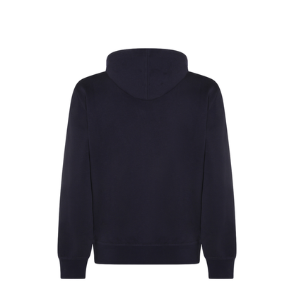 Zipped Cotton Fleece Sweater Blue - Image 4