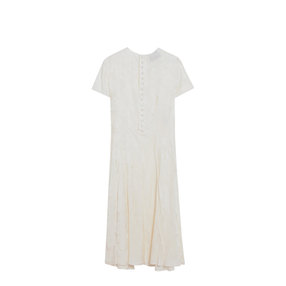 Ivory Dress in Damask Silk Blend - Image 2