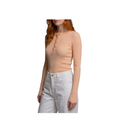 Bleached Orange Ribbed Top - Image 3