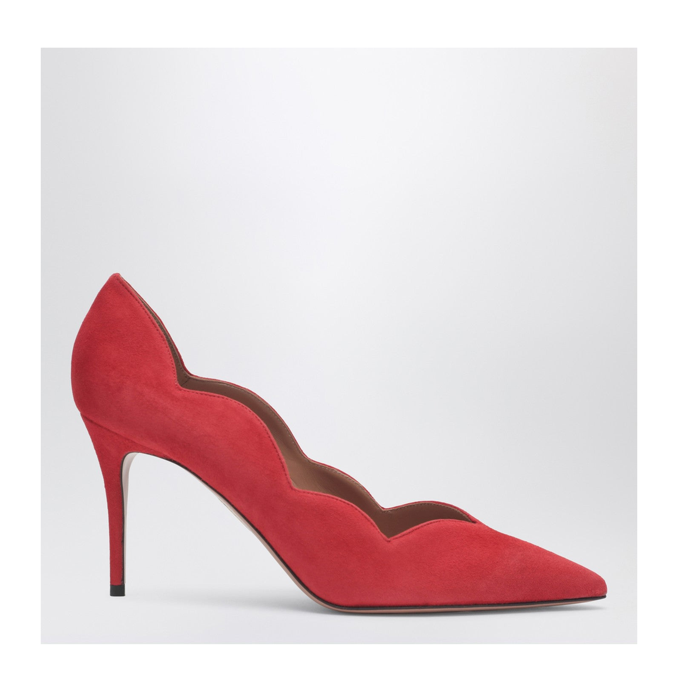 Red Suede Leather Pumps - Image 1