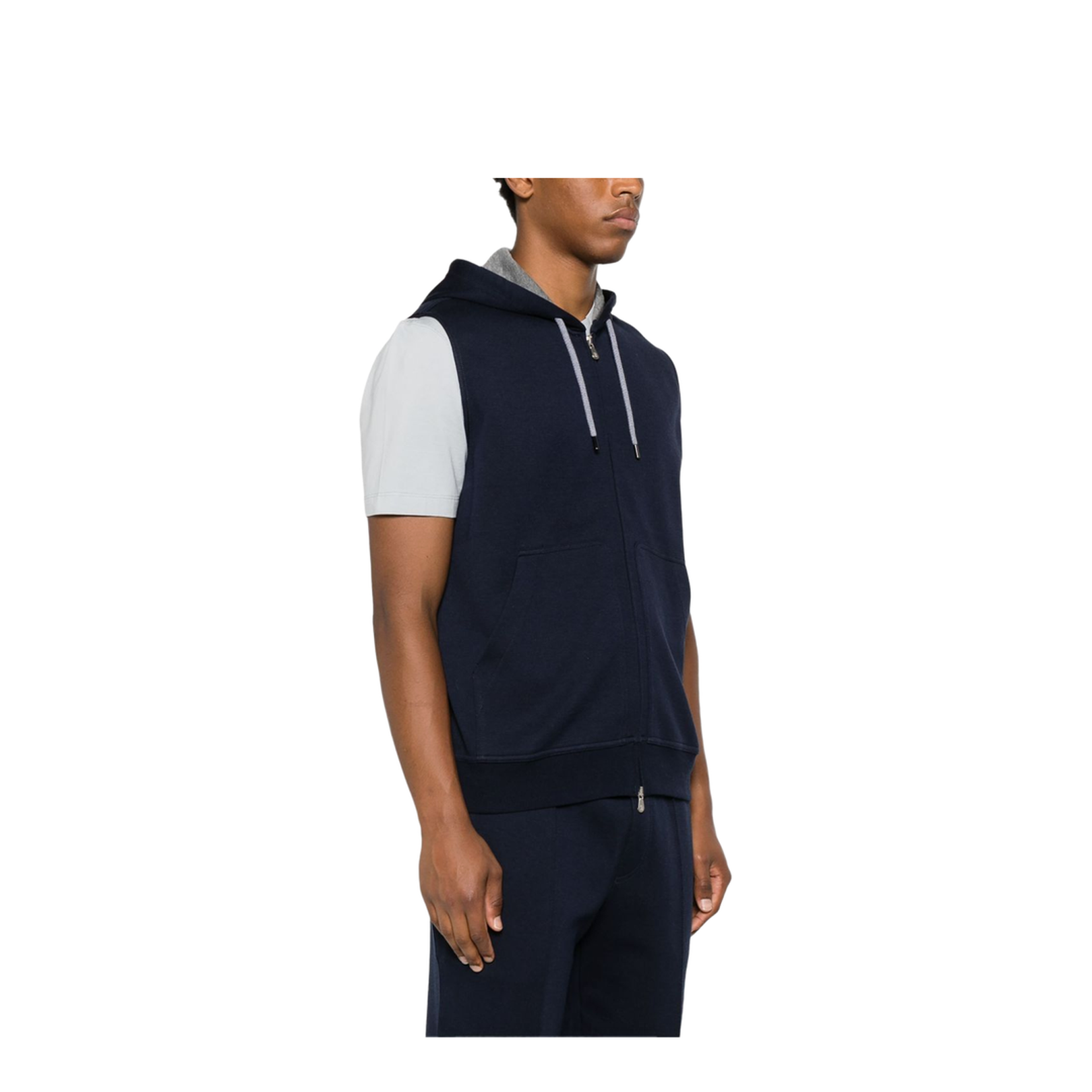 Sleeveless Sweatshirt With Zipper And Hood - Image 6
