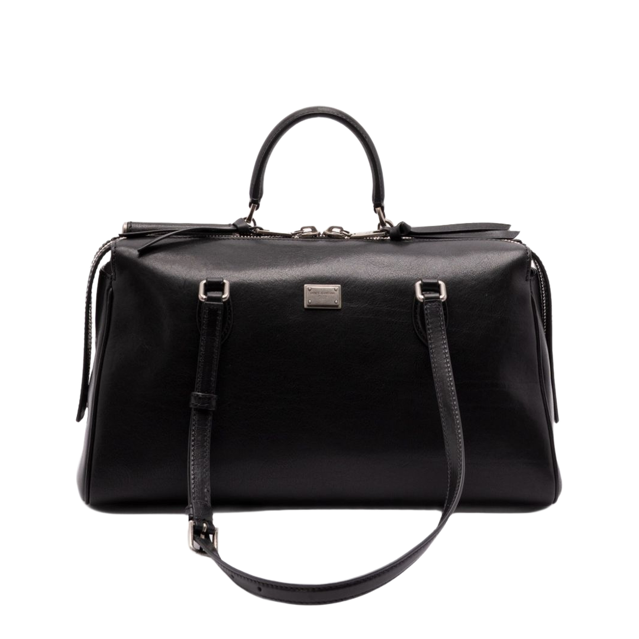 Vittoria Medium Calfskin Top Handle Bag - Black - Image 1
