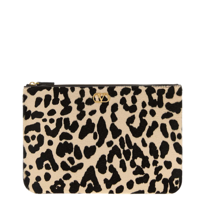 Beige Leopard Clutch Bag - Image 1