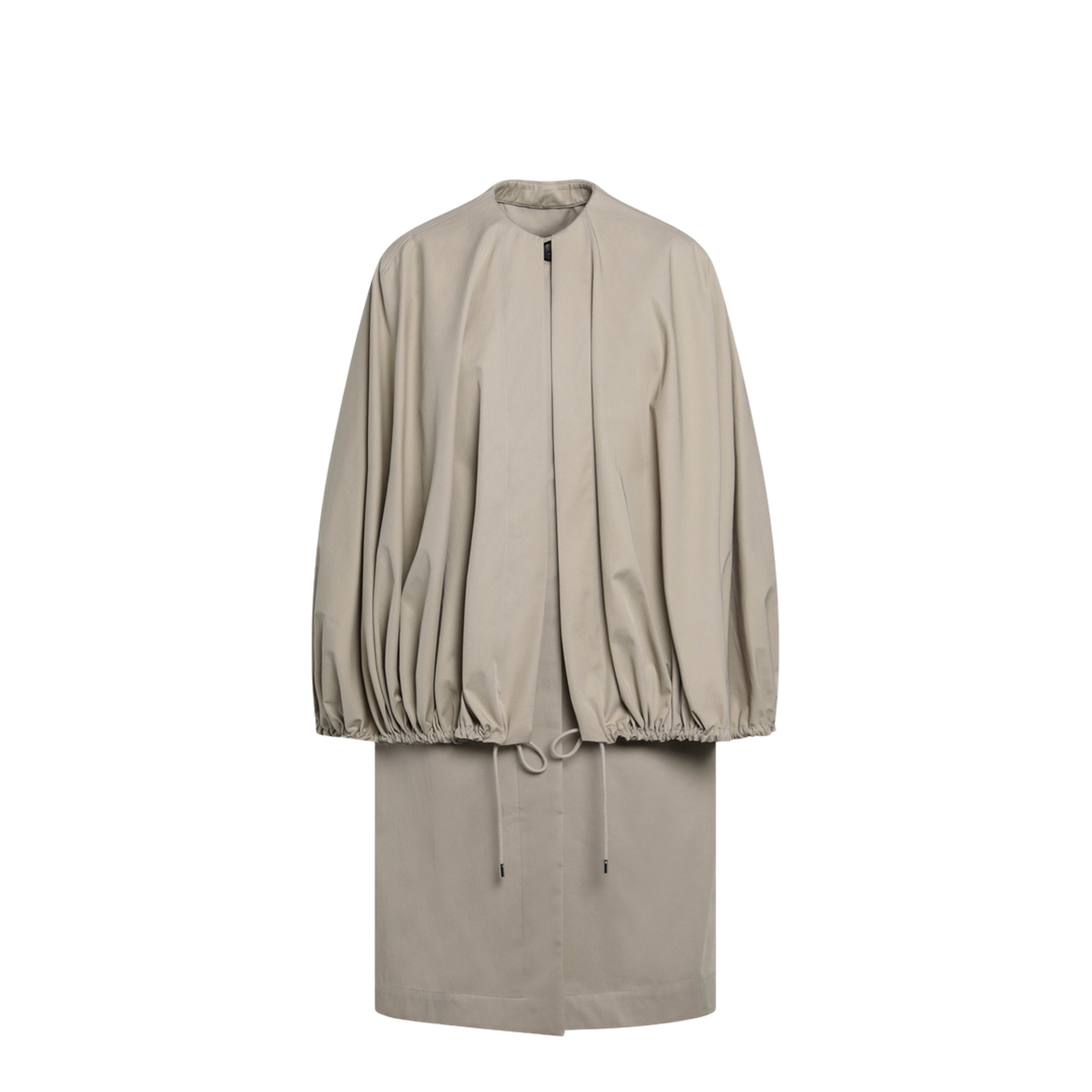 Beige Cotton Cape Coat - Image 1