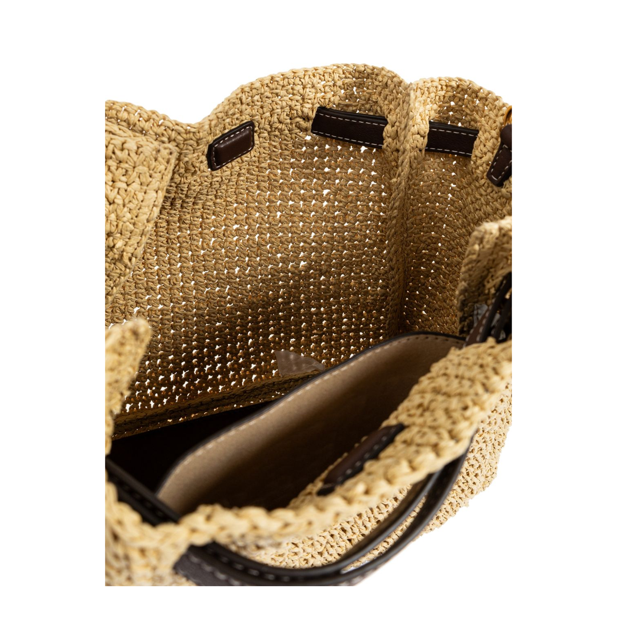Romy Woven Bucket Bag - Natural - Image 5