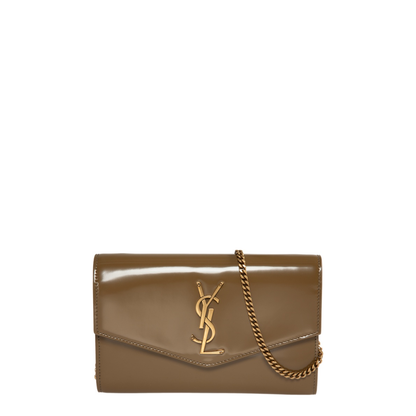 Uptown Chain Wallet In Patent Leather - Image 1