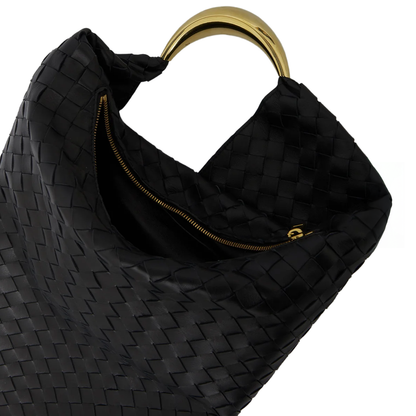 Foulard Leather Top Handle Bag - Black - Image 5