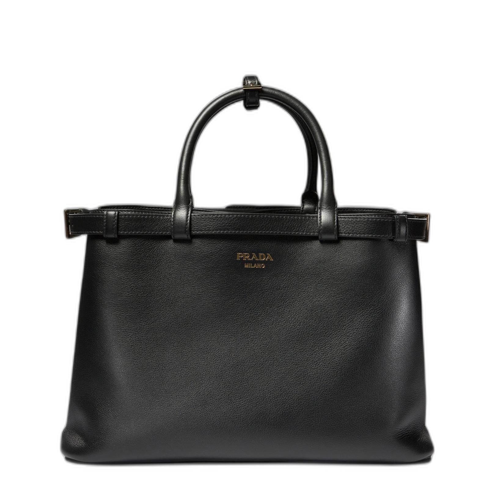 Buckle Medium Grainy Leather Handbag - Image 1