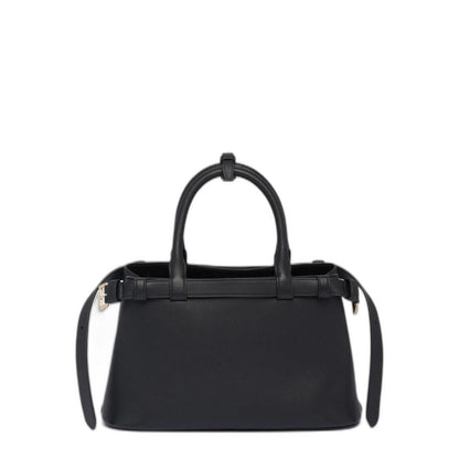 Buckle Small Grainy Leather Handbag - Black - Image 2