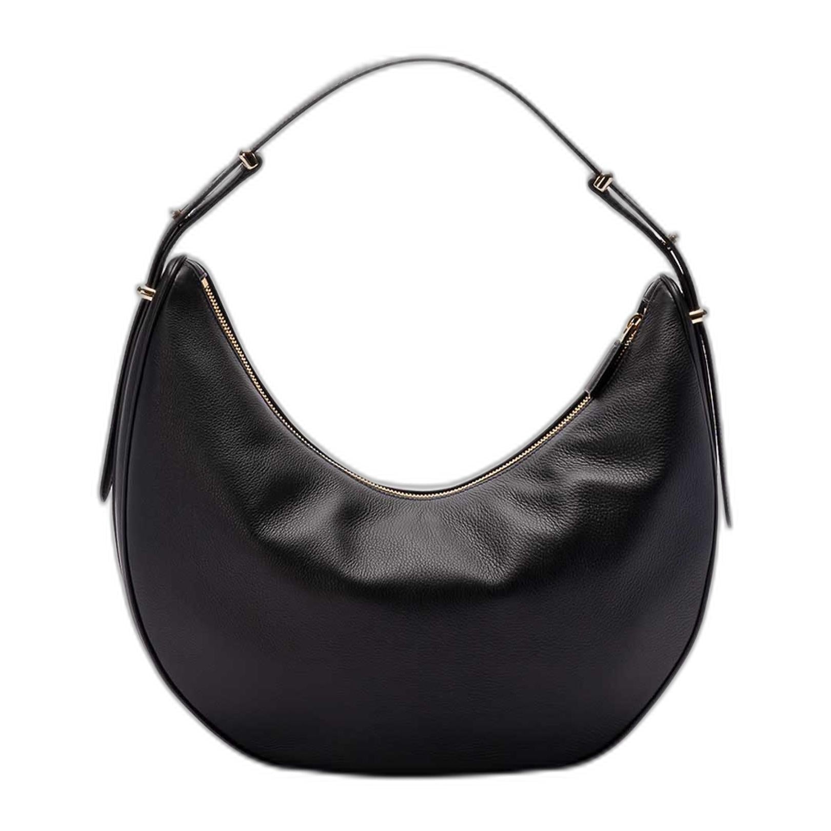 Black Large Leather Shoulder Bag - Image 2