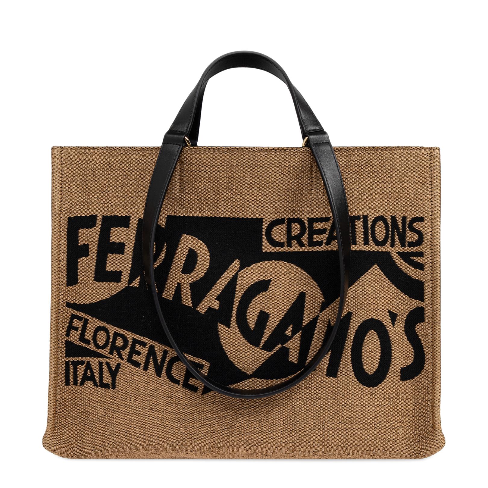 Natural And Black Raffia Tote Bag - Image 1