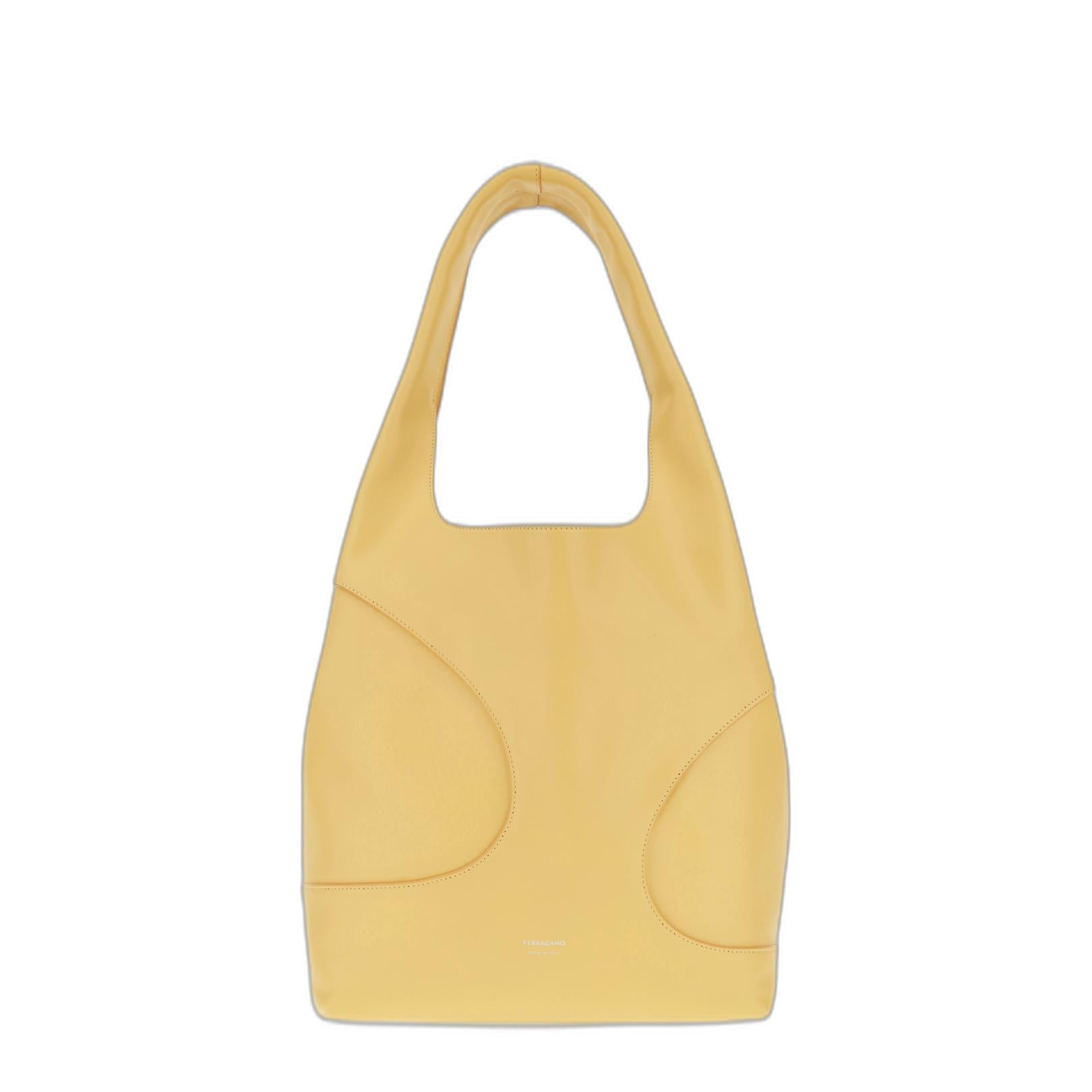Ferragamo Yellow Leather Shoulder Bag - Image 1