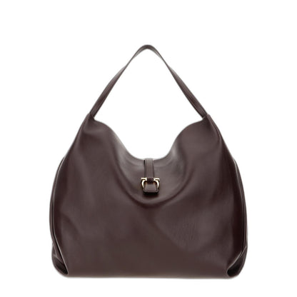 Aubergine Leather Shopping Bag - Image 1