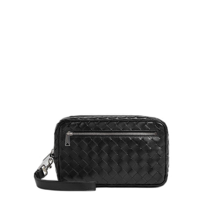 Intrecciato Pouch With Wristlet in Black - Image 4