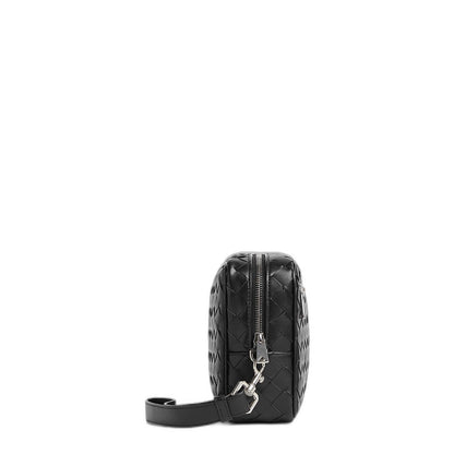 Intrecciato Pouch With Wristlet in Black - Image 5