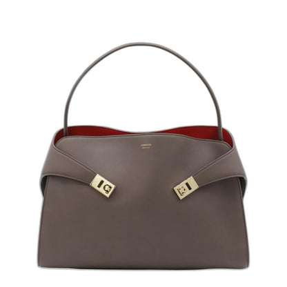 Ferragamo Brown Calf Leather Top Handle Bag - Image 1
