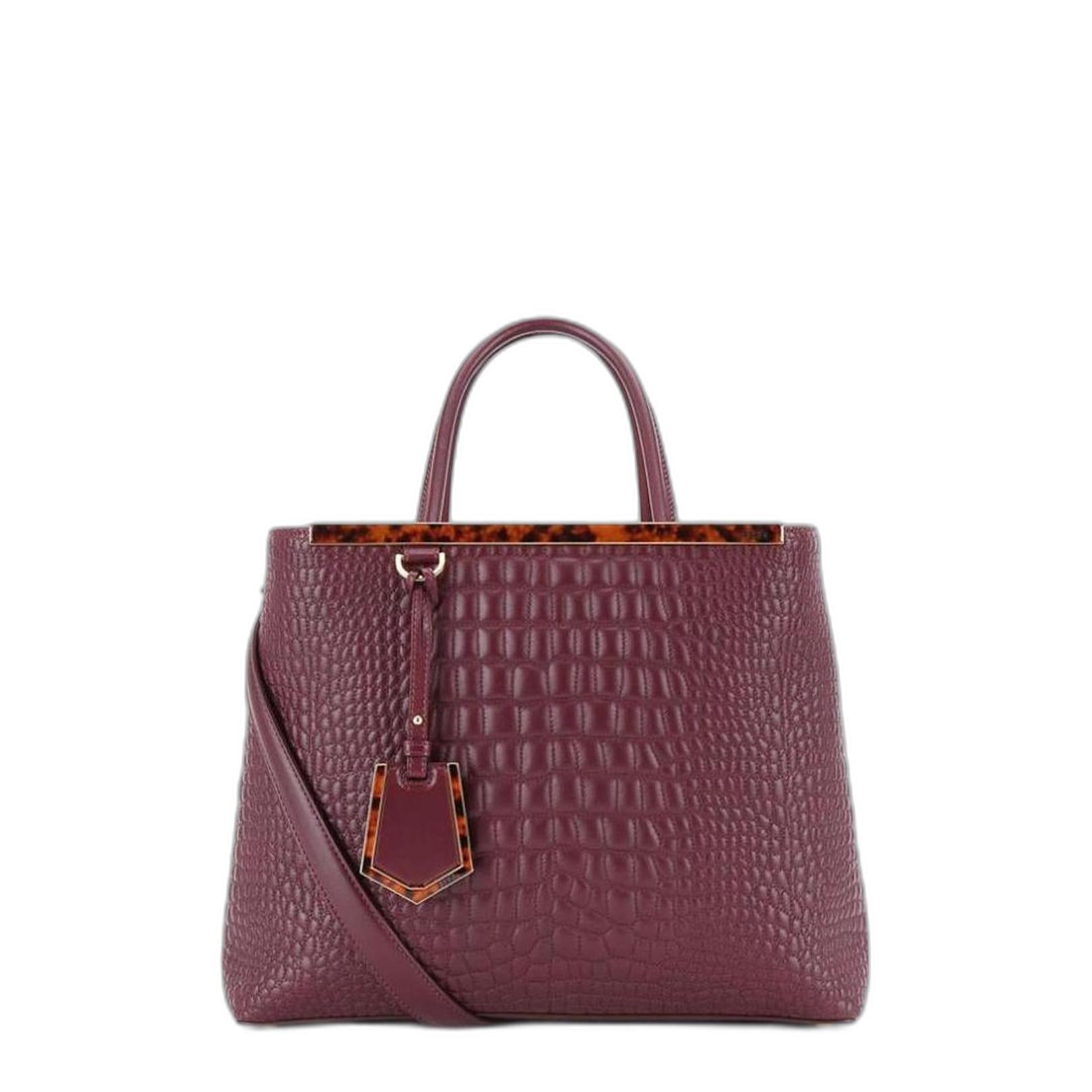 Nappa Crocodile Trapuntata
Dark Red Calfskin Handbag - Image 1