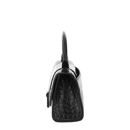 Hourglass Xs Handbag Crocodile Embossed - Image 9