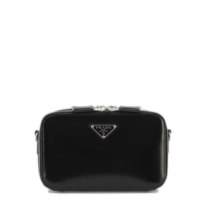 Black Leather Brique Crossbody Bag - Image 3