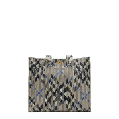 Medium Check Knitted Tote in Lichen - Image 1