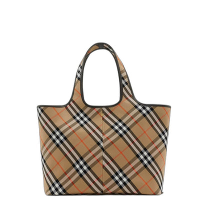 Medium Check Tote in Sand - Image 1